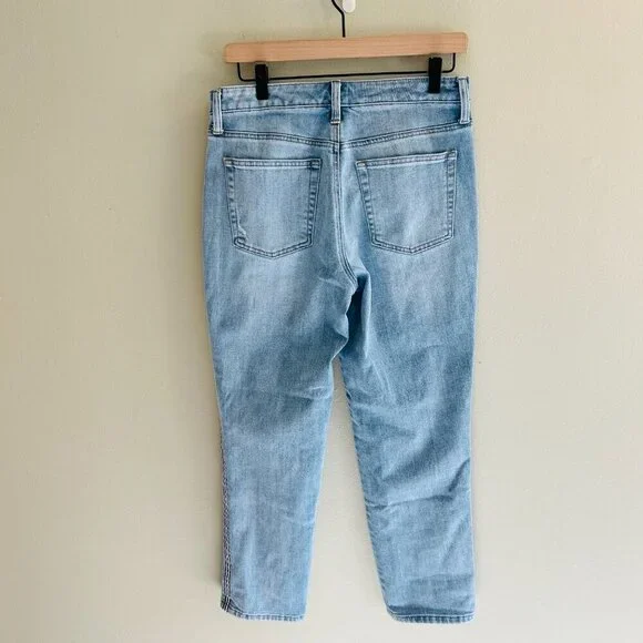 Talbots Modern Ankle Jeans Size 4 Ribbon Tape Sea Glass Wash Straight Leg Blue - Picture 5 of 10